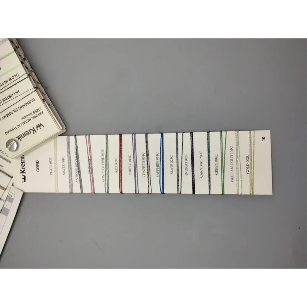Kreinik Metallic single strand silk collection Fan Deck sample book